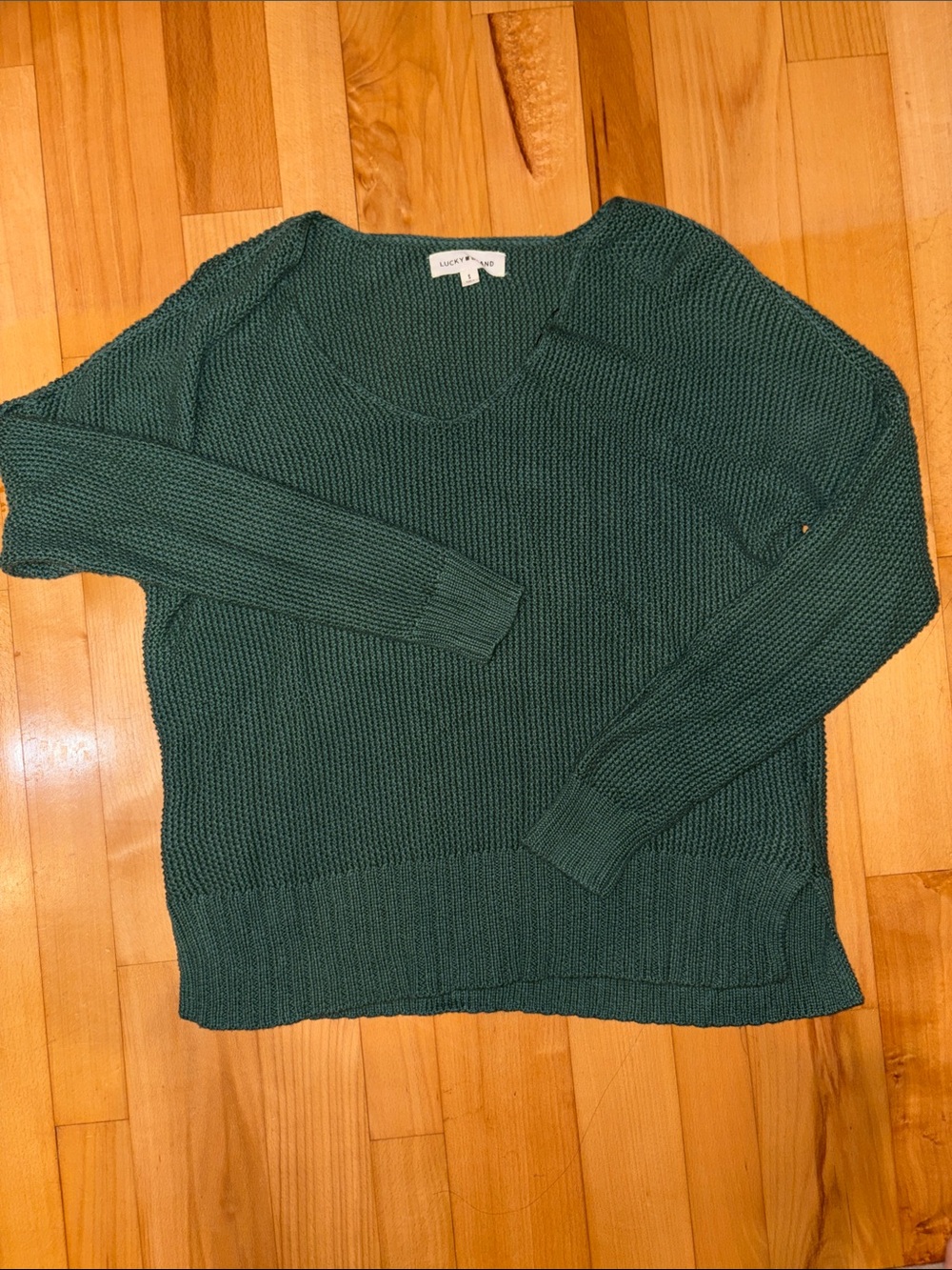Lucky Brand Deep green V-Neck Knit Sweater